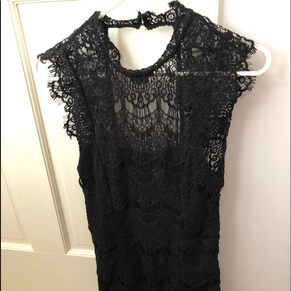 Free people black bodycon lace dress